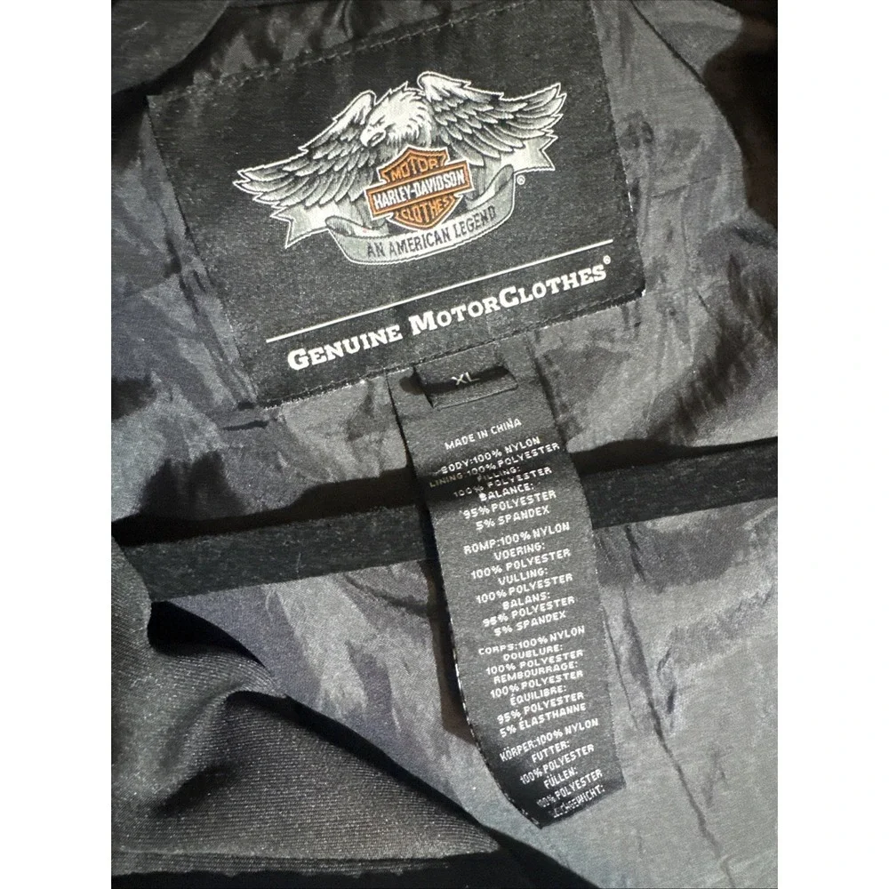 Harley Davidson Men's XL Turret Convertible Packable Mid-Layer Jacket Vest Black